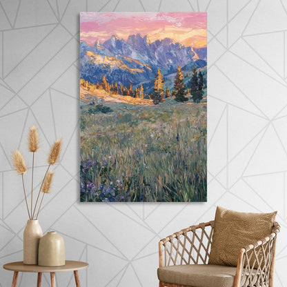 Bozeman Bridger Range Sitting Room - Canvas Wall Art