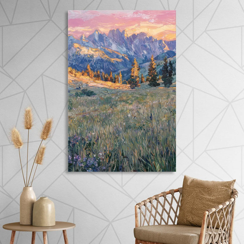 Bozeman Bridger Range Sitting Room - Canvas Wall Art