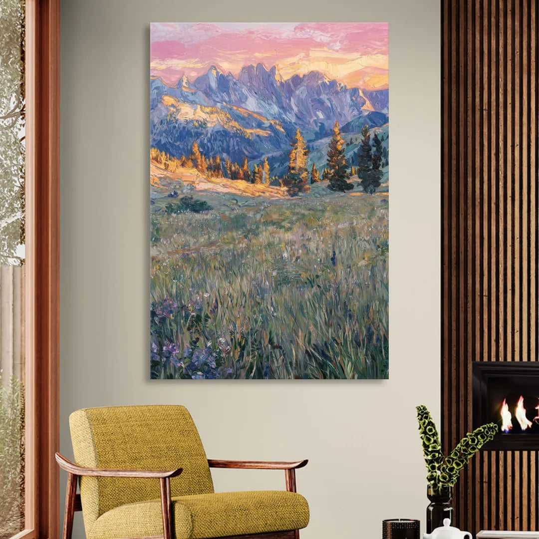 Bozeman Bridger Range Living Room - Canvas Wall Art