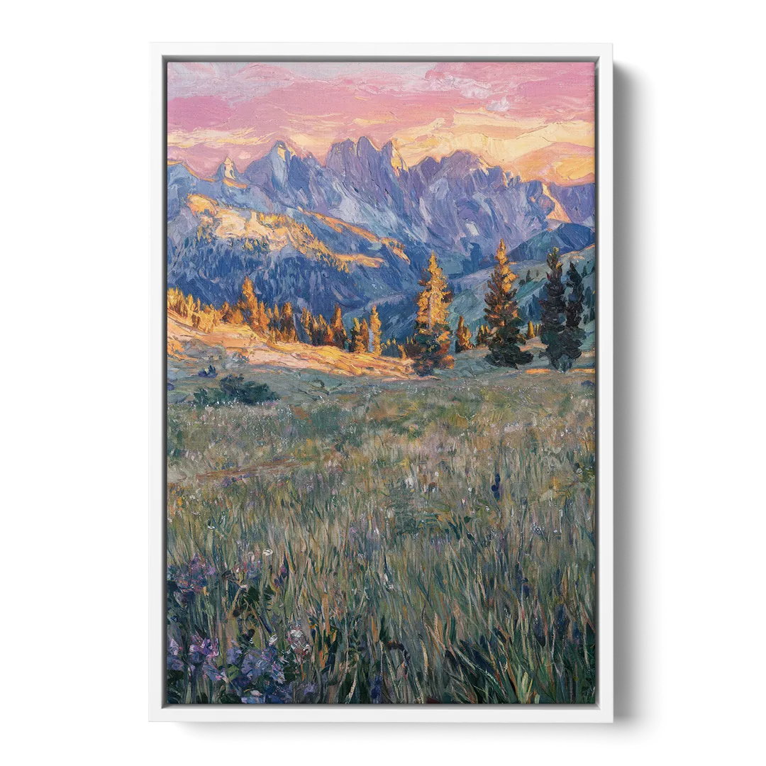 Bozeman Bridger Range Front - White Canvas Wall Art