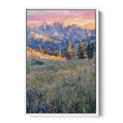 Bozeman Bridger Range Front - White Canvas Wall Art
