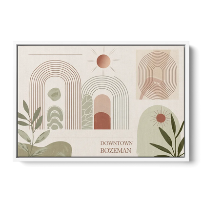 Bozeman Downtown Charm Front - White Canvas Wall Art