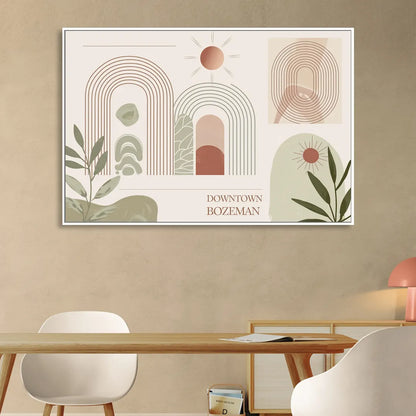 Bozeman Downtown Charm Living Room - White Canvas Wall Art