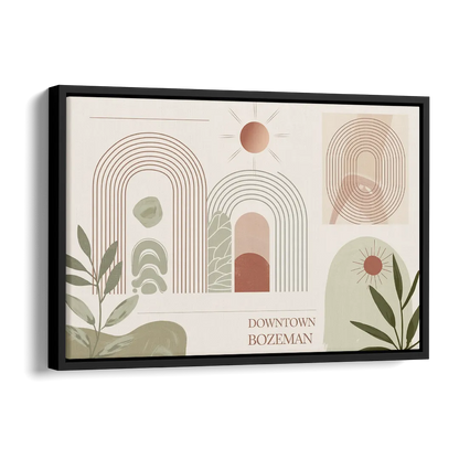 Bozeman Downtown Charm Side - Black Canvas Wall Art