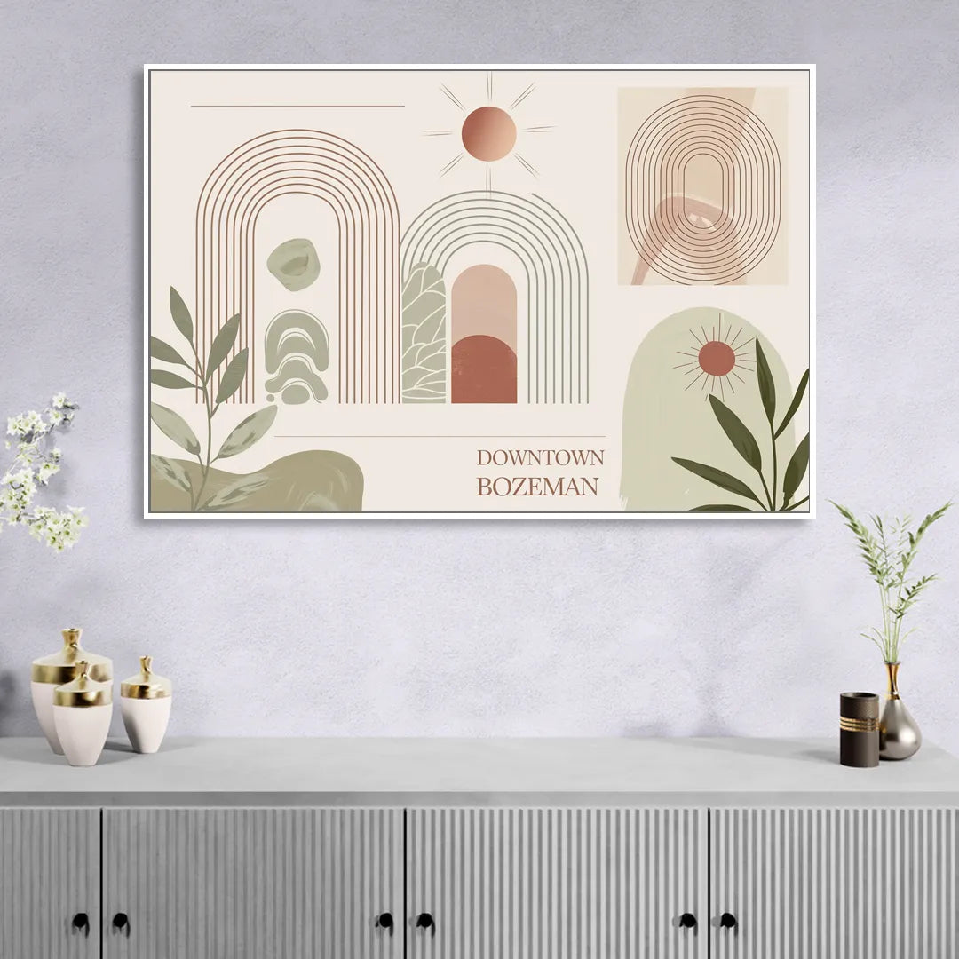 Bozeman Downtown Charm Sitting Room - White Canvas Wall Art