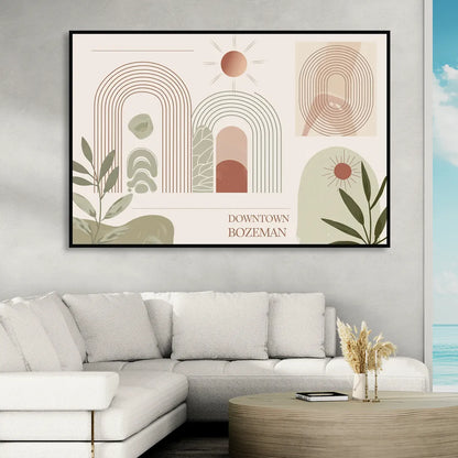 Bozeman Downtown Charm Living Room - Black Canvas Wall Art