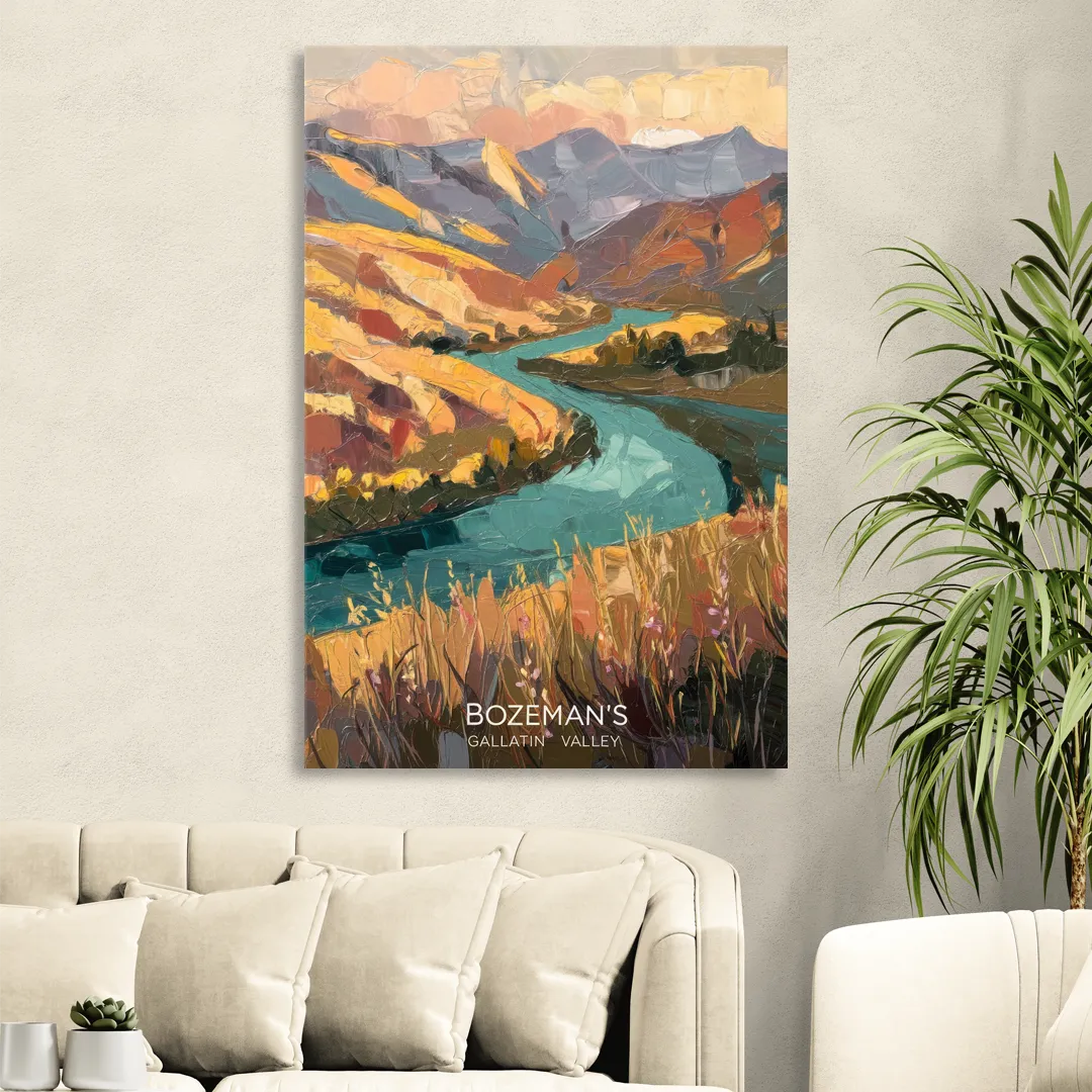 Bozeman Gallatin Valley Sitting Room - Canvas Wall Art