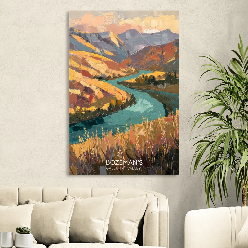Bozeman Gallatin Valley Sitting Room - Canvas Wall Art