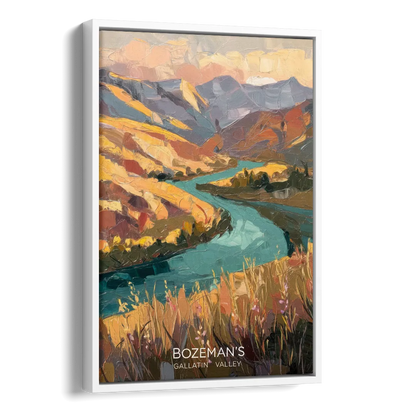 Bozeman Gallatin Valley Side - White Canvas Wall Art