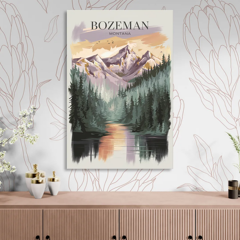 Bozeman Montana Wilderness Sitting Room - Canvas Wall Art