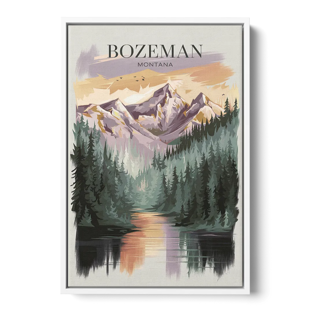 Bozeman Montana Wilderness Front - White Canvas Wall Art