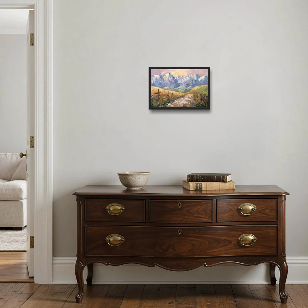 Bozeman Mountain Views - Black Framed Canvas Wall Art - Coffee Table - 18x12