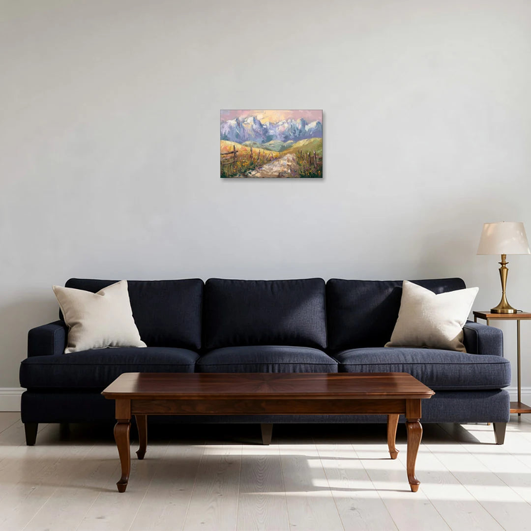 Bozeman Mountain Views - Canvas Wall Art - Sofa - 18x12