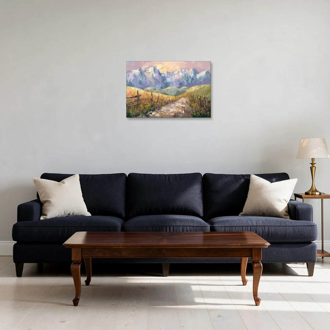 Bozeman Mountain Views - Canvas Wall Art - Sofa - 24x16