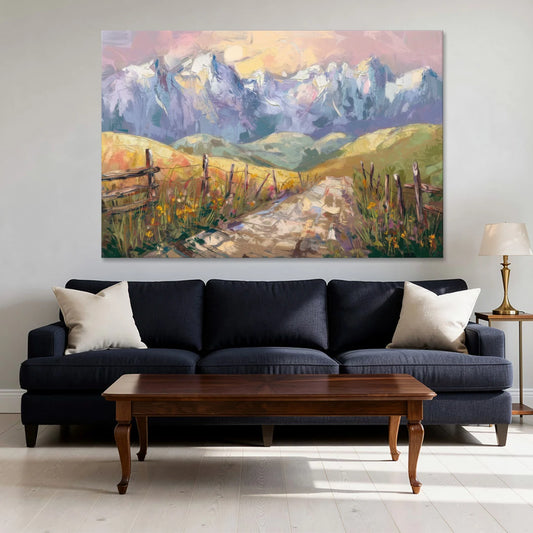 Bozeman Mountain Views - Canvas Wall Art - Sofa - 60x40