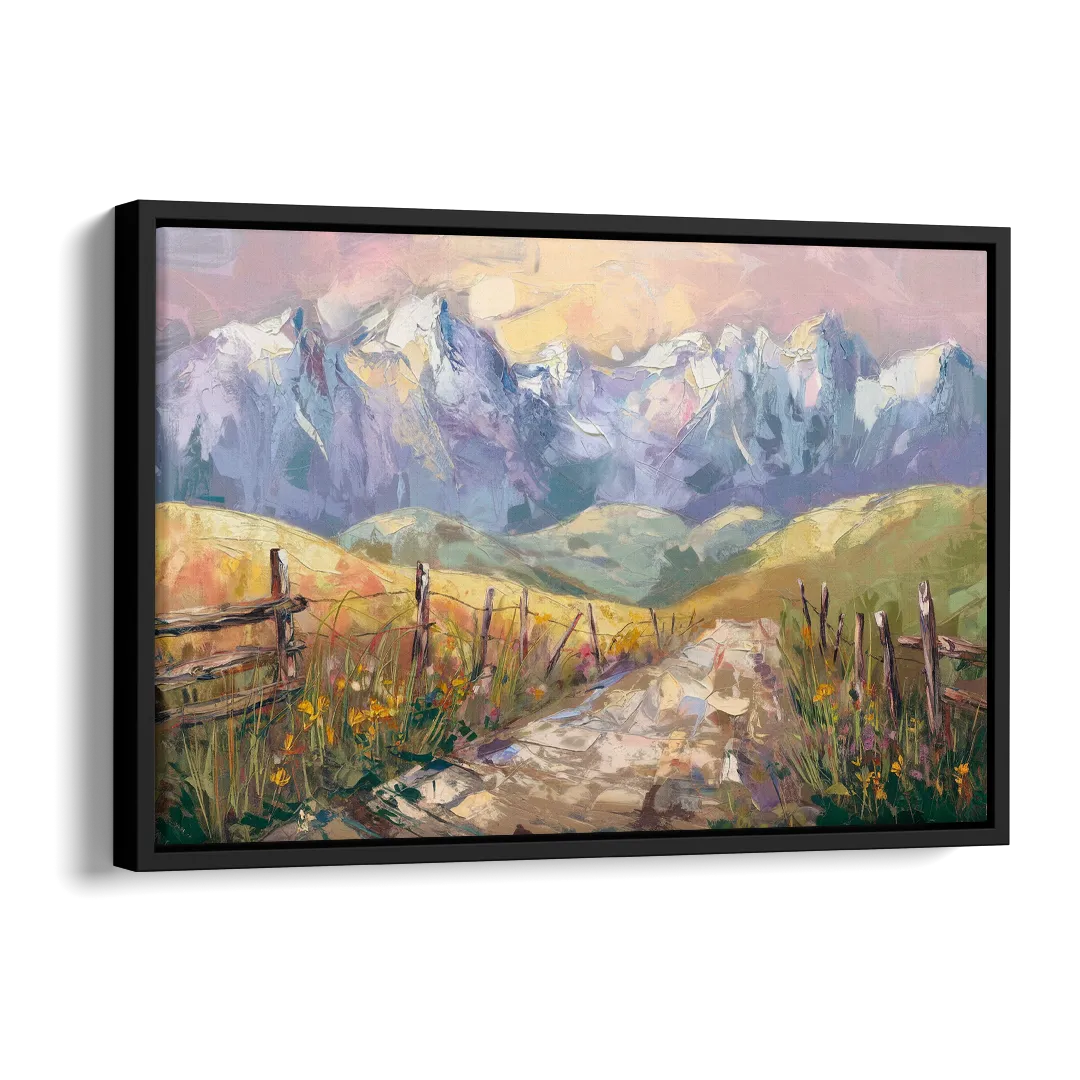 Bozeman Mountain Views Side - Black Canvas Wall Art
