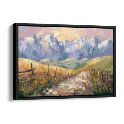Bozeman Mountain Views Side - Black Canvas Wall Art