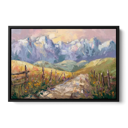 Bozeman Mountain Views Front - Black Canvas Wall Art