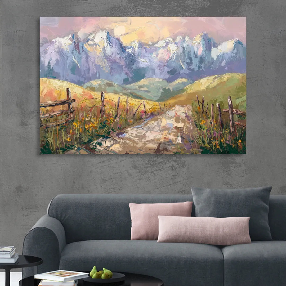 Bozeman Mountain Views Sitting Room - Canvas Wall Art