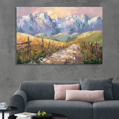 Bozeman Mountain Views Sitting Room - Canvas Wall Art