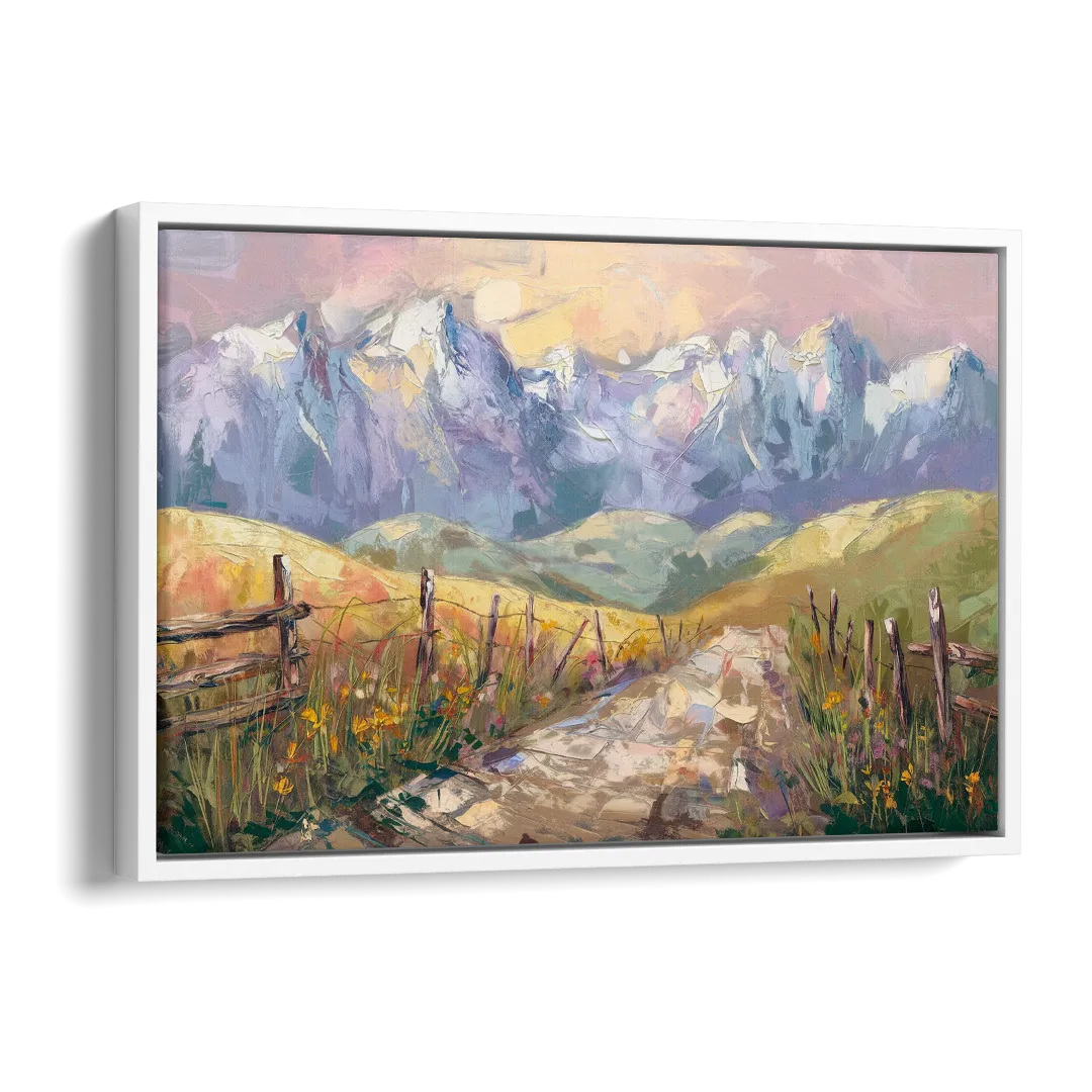 Bozeman Mountain Views Side - White Canvas Wall Art