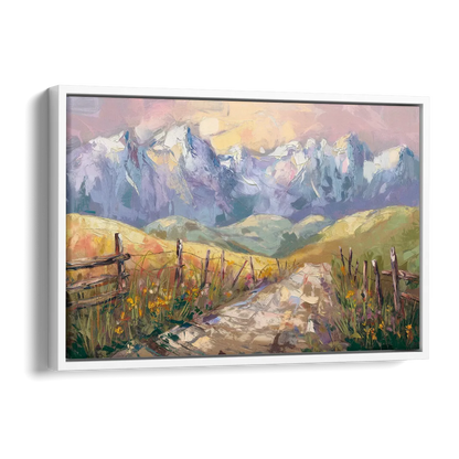Bozeman Mountain Views Side - White Canvas Wall Art