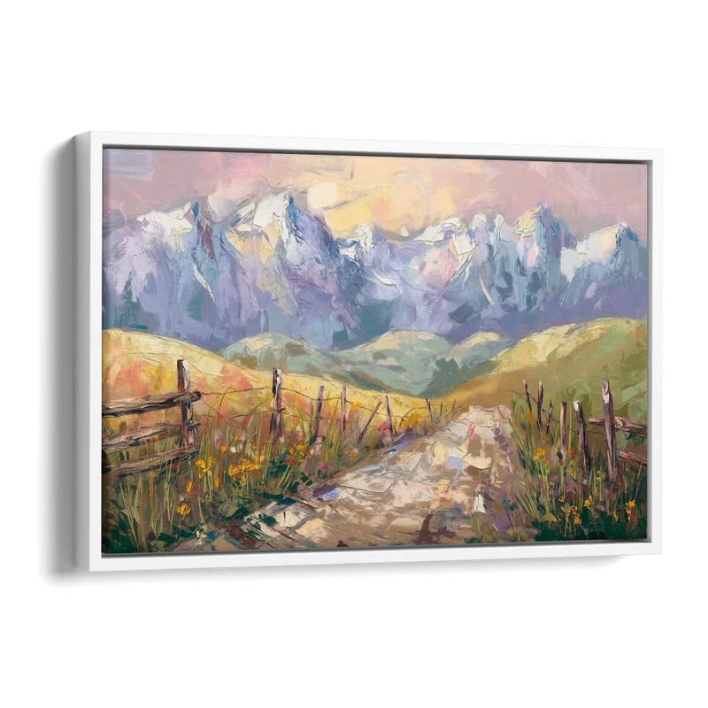 Bozeman Mountain Views Side - White Canvas Wall Art