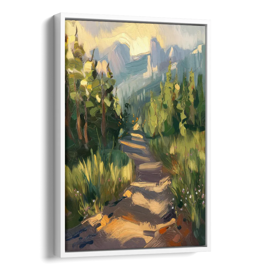 Bozeman Nature Trails Side - White Canvas Wall Art