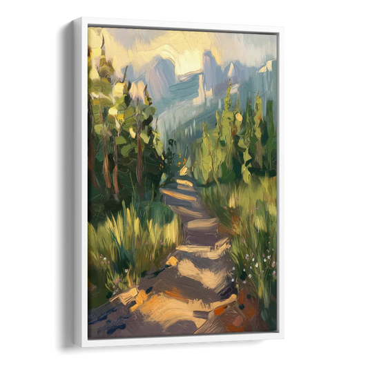Bozeman Nature Trails Side - White Canvas Wall Art