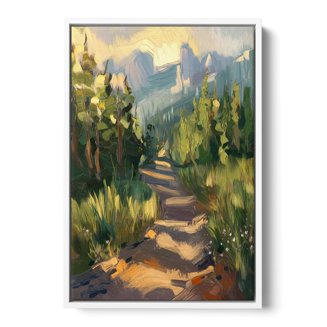 Bozeman Nature Trails Front - White Canvas Wall Art