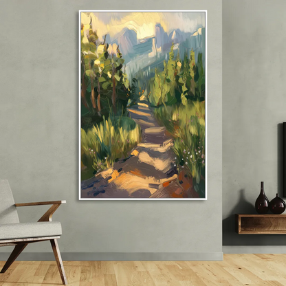 Bozeman Nature Trails Living Room - White Canvas Wall Art