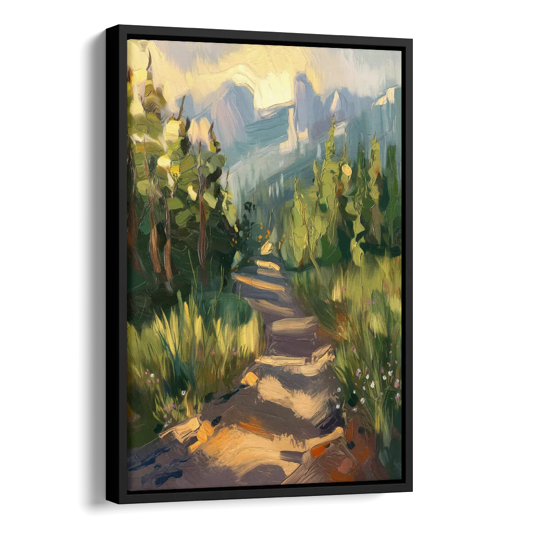 Bozeman Nature Trails Side - Black Canvas Wall Art