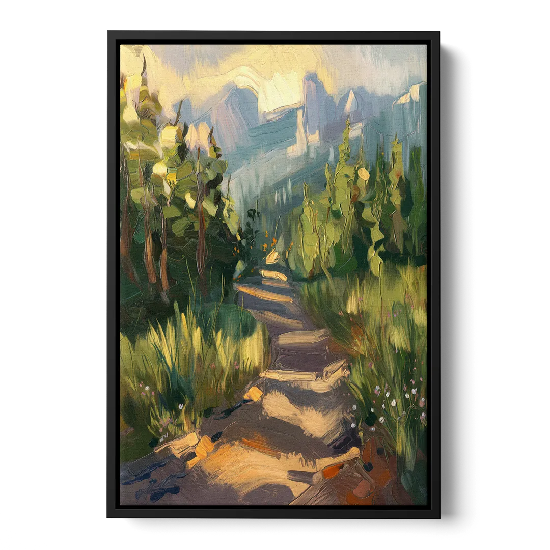 Bozeman Nature Trails Front - Black Canvas Wall Art