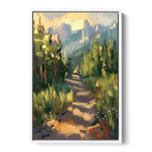 Bozeman Nature Trails - White Framed Canvas Wall Art - Front