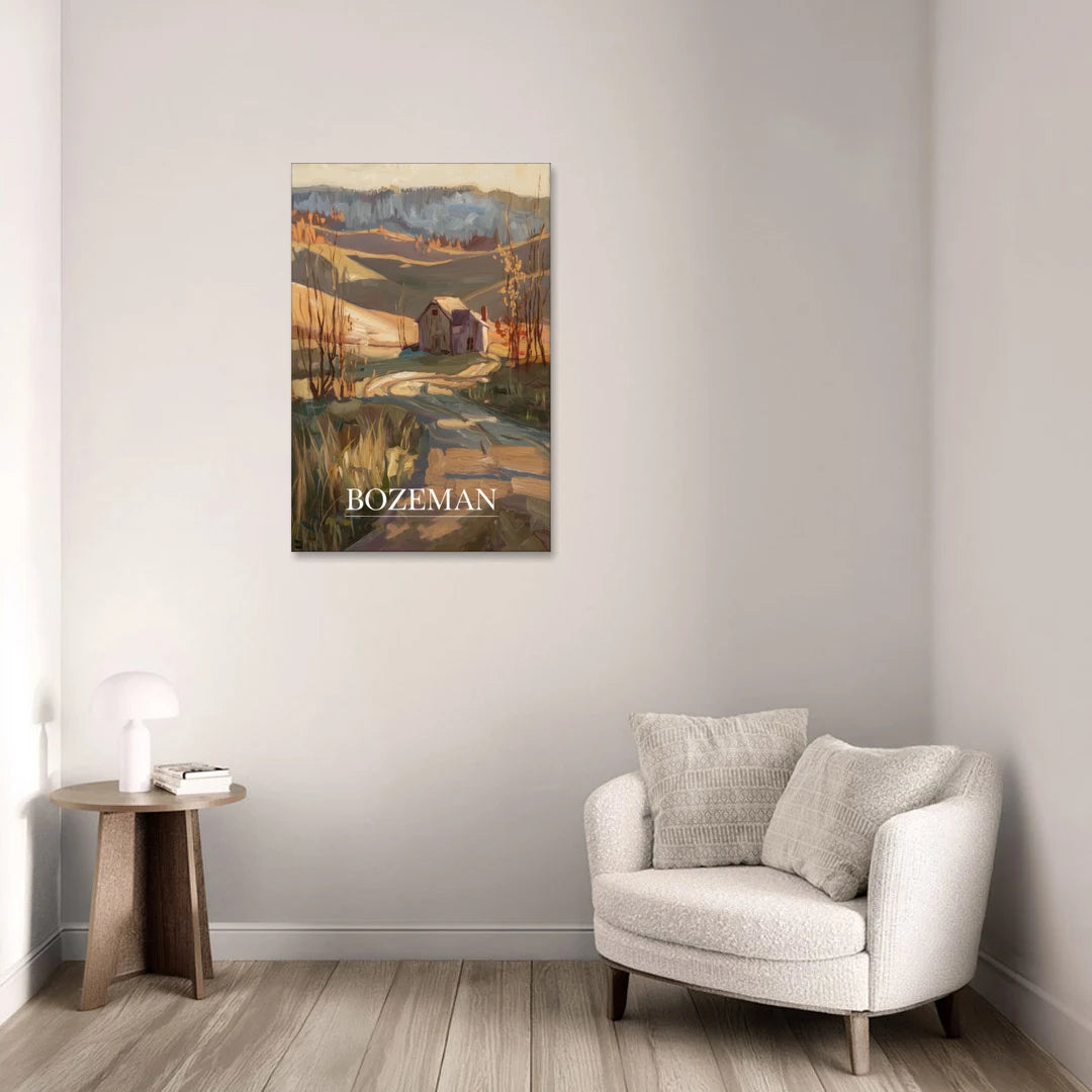 Bozeman Rustic Landscape - Canvas Wall Art - Sofa - 24x36
