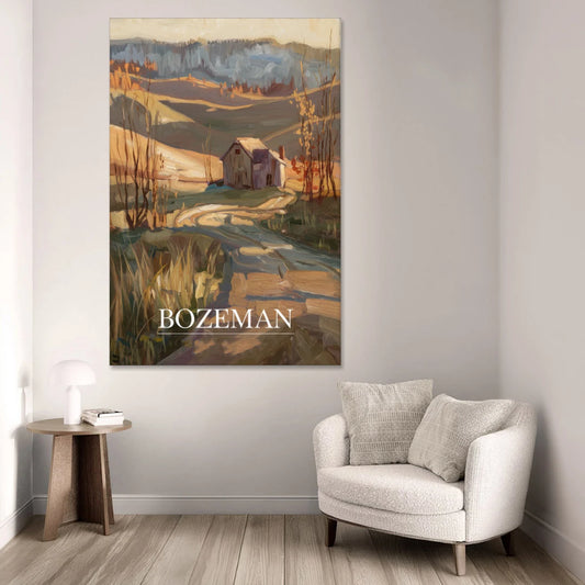 Bozeman Rustic Landscape - Canvas Wall Art - Sofa - 40x60
