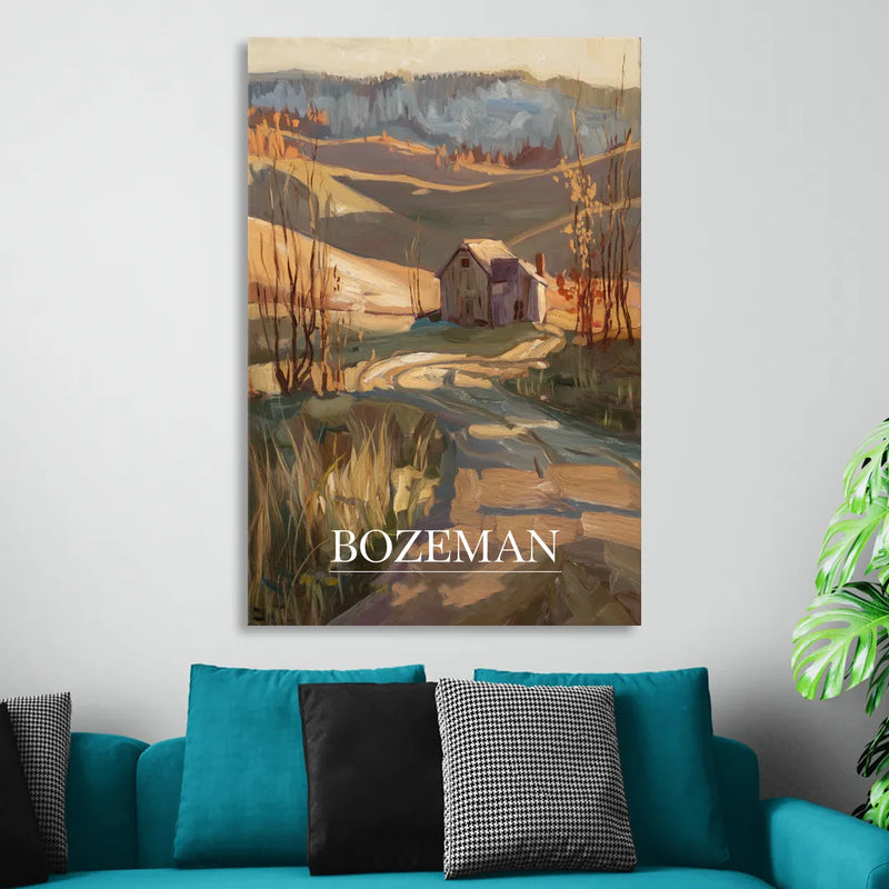 Bozeman Rustic Landscape Living Room - Canvas Wall Art