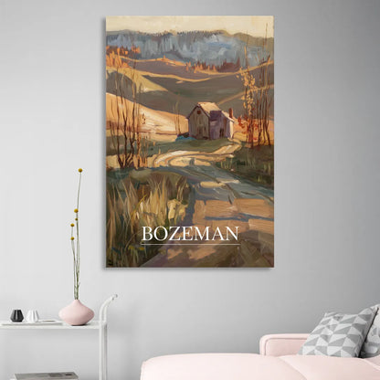 Bozeman Rustic Landscape Sitting Room - Canvas Wall Art