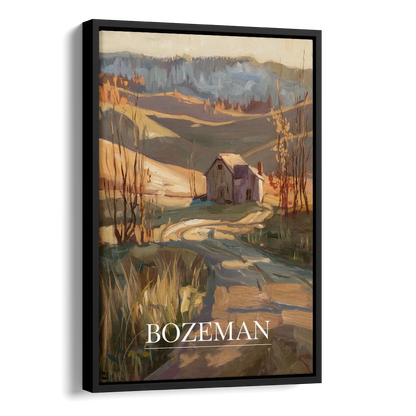 Bozeman Rustic Landscape Side - Black Canvas Wall Art