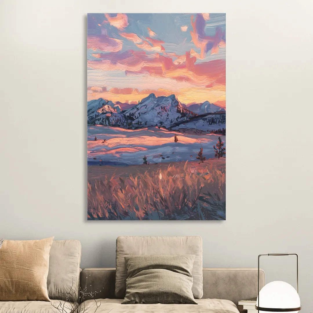 Bozeman Sunset Horizon Sitting Room - Canvas Wall Art