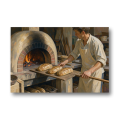 Bread Painting of the Wood Fired Oven - Canvas Wall Art - Front