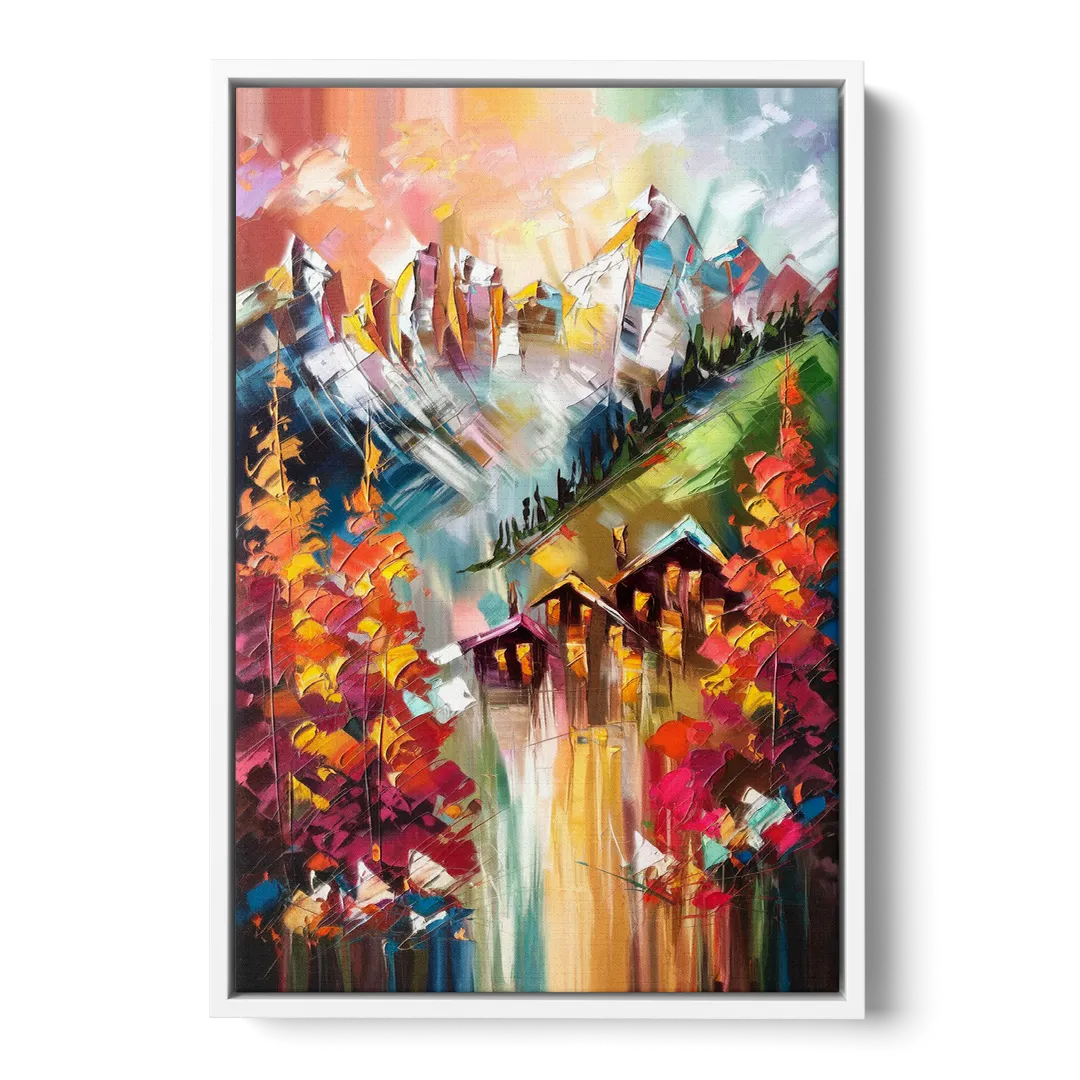 Breckenridge Alpine Landscape Front - White Canvas Wall Art