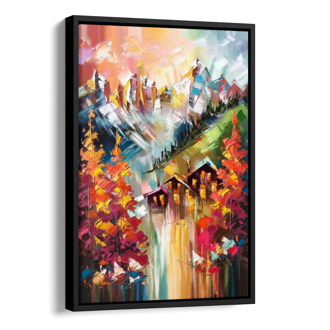 Breckenridge Alpine Landscape Side - Black Canvas Wall Art