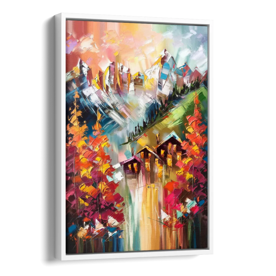 Breckenridge Alpine Landscape Side - White Canvas Wall Art
