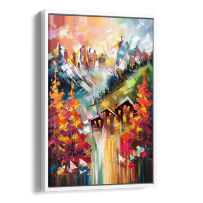 Breckenridge Alpine Landscape Side - White Canvas Wall Art