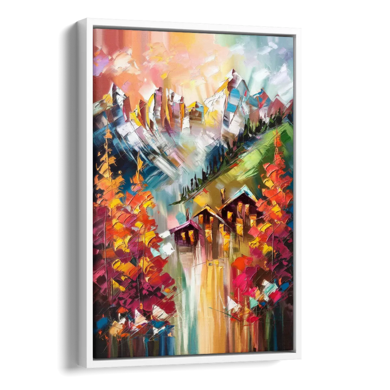 Breckenridge Alpine Landscape Side - White Canvas Wall Art