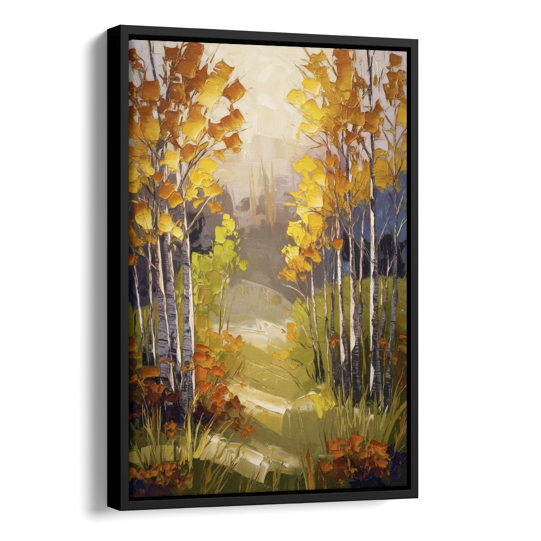 Breckenridge Aspen Forest Autumn Side - Black Canvas Wall Art