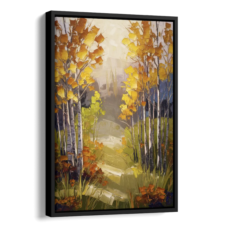 Breckenridge Aspen Forest Autumn Side - Black Canvas Wall Art