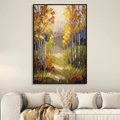 Breckenridge Aspen Forest Autumn Sitting Room - Black Canvas Wall Art