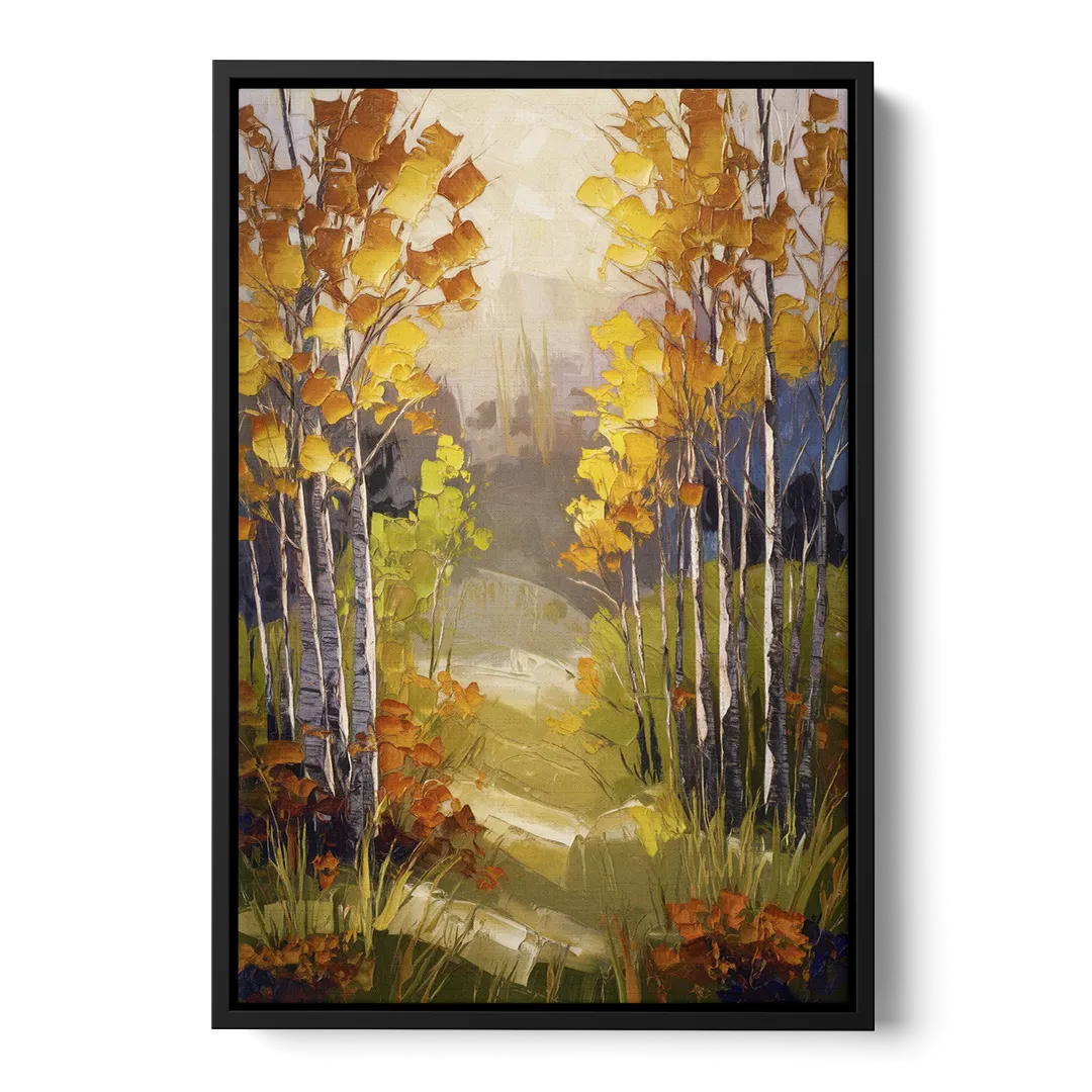 Breckenridge Aspen Forest Autumn Front - Black Canvas Wall Art